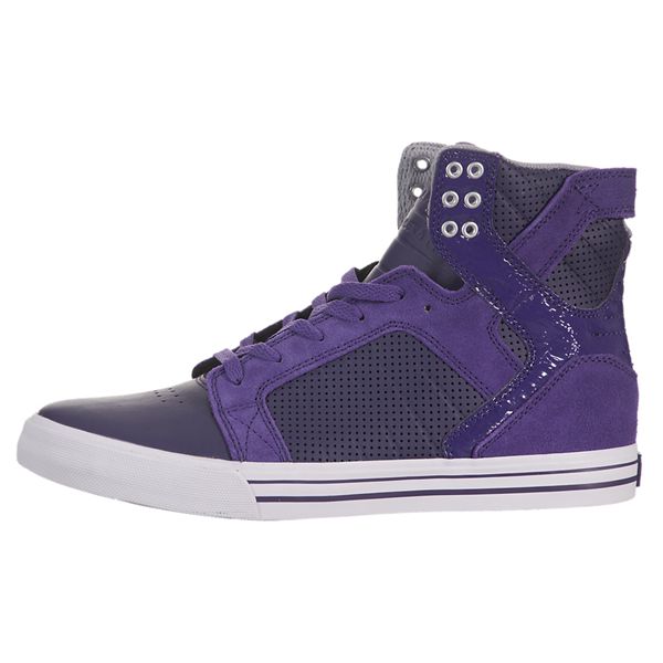 Supra SkyTop High Top Shoes Mens - Purple | UK 06X3R89
